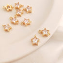 10pcs Star Glass Zircon Pendant Charm, Star CZ Pave Connector Pendant, Earrings, necklaces, bracelets, handmade semi-finished materials