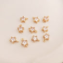 10pcs Star Glass Zircon Pendant Charm, Star CZ Pave Connector Pendant, Earrings, necklaces, bracelets, handmade semi-finished materials