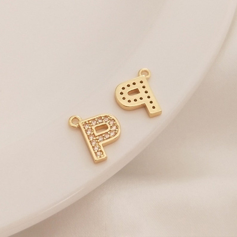 10pcs letter cz pave charm, letter Charm, Zircon Pendant Charm, earrings bracelet necklace pendant Jewelry Making