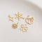 10pc star, daisy Zircon Pendant Charm, snowflake CZ Pave Connector Pendant, DIY Finding Jewelry