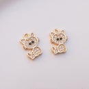 10pcs cute bear, baby elephant Zircon Pendant Charm, cat CZ Pave Connector Pendant, heart DIY Finding Jewelry