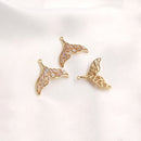 4pcs Mermaid Tail CZ Pave Charm , 19.5x17mm Zircon Pendant, Jewelry Making, DIY earrings necklace pendant Jewelry Making