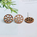 10pcs Flower Shape Wood Earrings, Ear Wire, Earrings Post, Bar Wood Earrings Studs,Diy Jewelry Accessories Craft Supplies