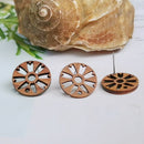 10pcs Flower Shape Wood Earrings, Ear Wire, Earrings Post, Bar Wood Earrings Studs,Diy Jewelry Accessories Craft Supplies