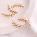 10pcs small leaves cz pave Leaves pendant charm, brass gold plated necklace pendant, pave charm