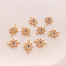 10pcs eight-pointed star cz pave charm, star pendant, brass gold plated, star charm, Material Craft Supplies