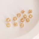 10pcs crown gold cone cz pave charm pendant, Zircon pendant, DIY Jewelry Making