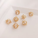 10pcs crown gold cone cz pave charm pendant, Zircon pendant, DIY Jewelry Making