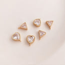 heart, triangle CZ Pave Charm, heart Zircon Pendant, Jewelry Making, DIY bracelet necklace pendant Jewelry Making 10pcs