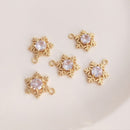 snowflake CZ Pave Charm , snowflake Zircon Pendant, Jewelry Making, DIY pendant Jewelry Making, 10pcs