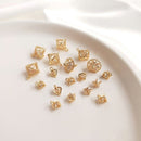 10pcs gold cone cz pave charm pendant, Zircon pendant, DIY Jewelry Making