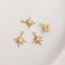 10pcs eight-pointed star CZ Paved bee Charm, Gold Plated Brass Earring Findings, shape cubic charm, zirconia pendant