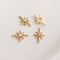 10pcs eight-pointed star CZ Paved bee Charm, Gold Plated Brass Earring Findings, shape cubic charm, zirconia pendant