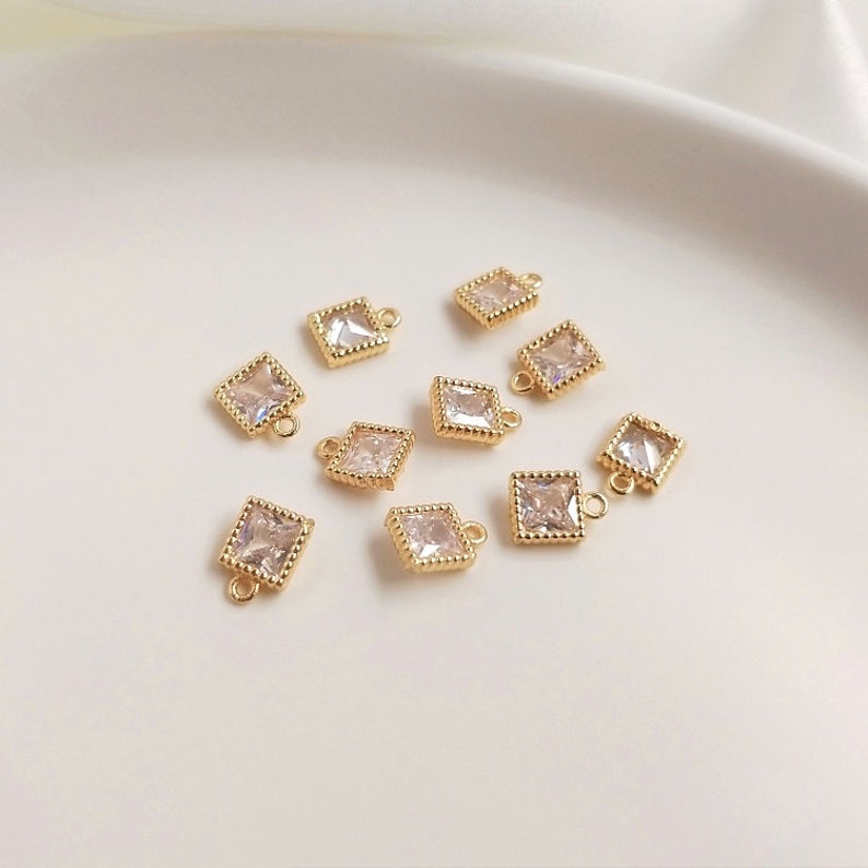 10pcs glass crystal Zircon Pendant Charm, CZ Pave Connector Pendant, Earrings, necklaces, bracelets, handmade semi-finished materials