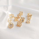 10pcs Crystal three-dimensional pendant, geometric pendant square pendant, cz pave charm pendant, DIY Jewelry Making