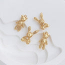 10pcs bear CZ Paved bee Charm, bunny Earring Findings, shape cubic charm, bunny pendant