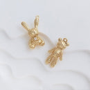 10pcs bear CZ Paved bee Charm, bunny Earring Findings, shape cubic charm, bunny pendant