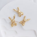 10pcs bear CZ Paved bee Charm, bunny Earring Findings, shape cubic charm, bunny pendant