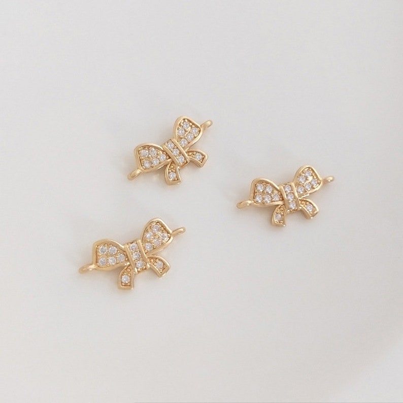 10pcs Big CZ Pave Charm, 15x7.7mm Zircon Connector, Zircon Jewelry Making, Material Craft Supplies