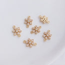 10pcs snowflake CZ Pave Charm, Zircon Connector, Zircon Jewelry Making, Material Craft Supplies