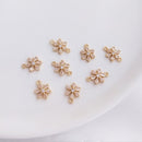 10pcs snowflake CZ Pave Charm, Zircon Connector, Zircon Jewelry Making, Material Craft Supplies