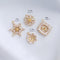 10pcs flower pearl trays, pearl settings, CZ Pave Charm, CZ Zircon snowflake Pendant Charm, Jewelry Making