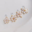 10pcs daisy CZ Pave Charm, CZ Zircon six-petaled flower Pendant Charm, flower Jewelry Making, Material Craft Supplies