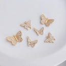 4pcs CZ Pave butterfly Charm Pendant, 10x15mm Zircon butterfly Connector, Jewelry Making, Material Craft Supplies