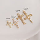 4pcs cross CZ Pave pin Charm, cross Pendant, Zircon cross Pendant, Jewelry Making, Material Craft Supplies, wholesale prices, Nickel free