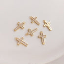 4pcs cross CZ Pave pin Charm, cross Pendant, Zircon cross Pendant, Jewelry Making, Material Craft Supplies, wholesale prices, Nickel free