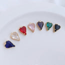 10pcs Heart Crystal Glass CZ Pave long Heart Pendant, Zircon Pendant, Jewelry Making, Heart Zircon Material Craft Supplies Heart