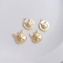 10pcs cat CZ Pave pendant Charm, cat Zircon Jewelry Making, Nickel free