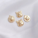 10pcs cat CZ Pave pendant Charm, cat Zircon Jewelry Making, Nickel free