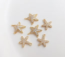 10pcs starfish CZ Pave Charm Pendant, starfish Zircon Pendant, starfish Jewelry Making, Zircon Material Craft Supplies