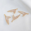 4pcs Mermaid Tail CZ Pave Charm Pendant , Tail Zircon Connector Pendant, Tail Jewelry Making, Zircon Material Craft Supplies