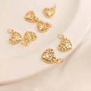 10pcs lucky tree love CZ Pave Pendant, Heart Zircon Flower Pendant, Jewelry Making, Zircon Material Craft Supplies