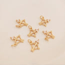 10pcs arrow CZ Pave Pendant, archery Zircon Flower Pendant, Jewelry Making, Zircon Material Craft Supplies