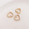 10pcsheart Zircon Pendant Charm, heart CZ Pave Connector Pendant, heart DIY Finding Jewelry