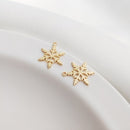 10pc star, daisy Zircon Pendant Charm, snowflake CZ Pave Connector Pendant, DIY Finding Jewelry