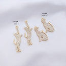 10pc cat Zircon Pendant Charm, cat CZ Pave Connector Pendant, DIY Finding Jewelry