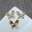 4pcs CZ Pave butterfly Charm Pendant, Zircon butterfly Connector, Jewelry Making, Material Craft Supplies