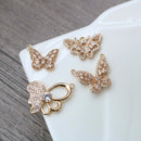 4pcs CZ Pave butterfly Charm Pendant, Zircon butterfly Connector, Jewelry Making, Material Craft Supplies