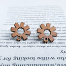 10pcs Flower Shape Wood Earrings, Ear Wire, Earrings Post, Bar Wood Earrings Studs,Diy Jewelry Accessories Craft Supplies