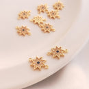 10pcs eight-pointed star cz pave charm, star pendant, brass gold plated, star charm, Material Craft Supplies