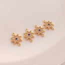 10pcs eight-pointed star cz pave charm, star pendant, brass gold plated, star charm, Material Craft Supplies