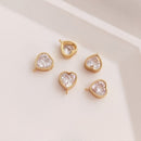 heart, triangle CZ Pave Charm, heart Zircon Pendant, Jewelry Making, DIY bracelet necklace pendant Jewelry Making 10pcs