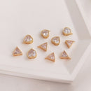 heart, triangle CZ Pave Charm, heart Zircon Pendant, Jewelry Making, DIY bracelet necklace pendant Jewelry Making 10pcs