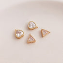 heart, triangle CZ Pave Charm, heart Zircon Pendant, Jewelry Making, DIY bracelet necklace pendant Jewelry Making 10pcs