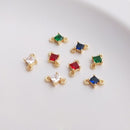 square CZ Pave Charm, square Pendant, Jewelry Making, DIY Jewelry Making, 10pcs