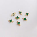 square CZ Pave Charm, square Pendant, Jewelry Making, DIY Jewelry Making, 10pcs